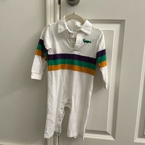 18M long sleeve Mardi Gras romper